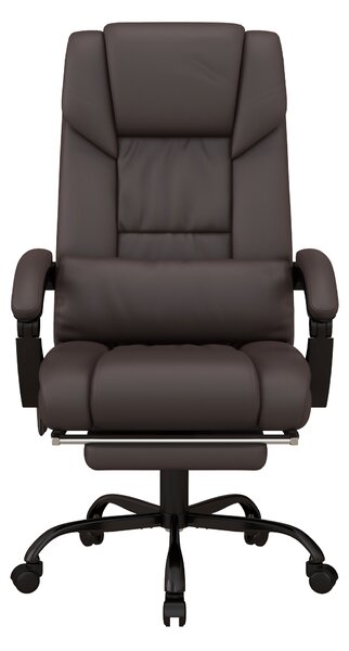 Vinsetto Executive Chair with 6-Point Massage, Recliner with Remote Control, Swivel Wheels & Footrest, PU Leather, Brown Aosom UK