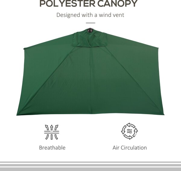 Outsunny Waterproof Semi-Circular Balcony Sunshade: Crank Handle, 2.3m Span, Verdant Green (Base Excluded) Aosom UK