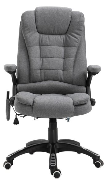 Vinsetto Heated Office Chair with Heated Massage & Adjustable Lumbar Support Breathable Fabric, 360° Swivel Wheels, Scratch Anti, Grey Aosom UK