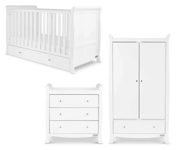 Ickle Bubba Snowdon Classic Furniture Set White 3 pcs - Fibre Mattress