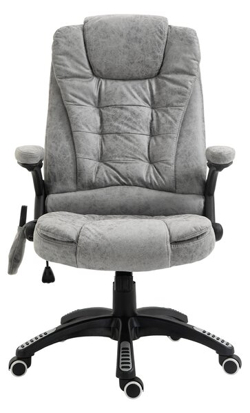 Vinsetto Heated Massage Recliner: 6 Massage Points, Microfiber, 360° Swivel, Slate Grey Aosom UK