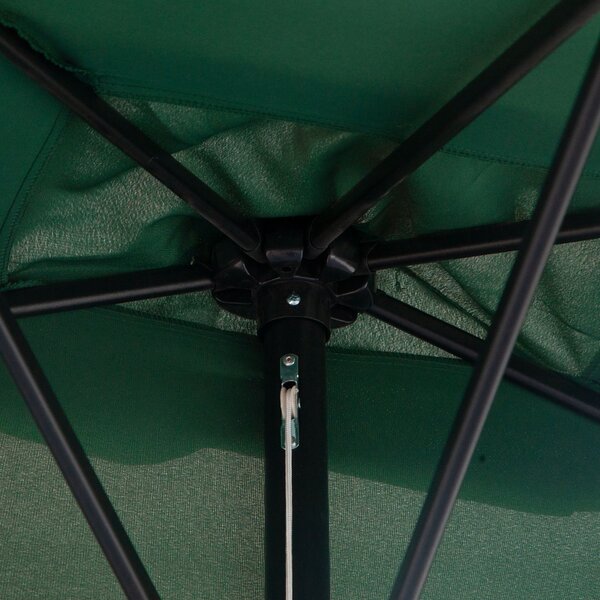 Outsunny Waterproof Semi-Circular Balcony Sunshade: Crank Handle, 2.3m Span, Verdant Green (Base Excluded) Aosom UK