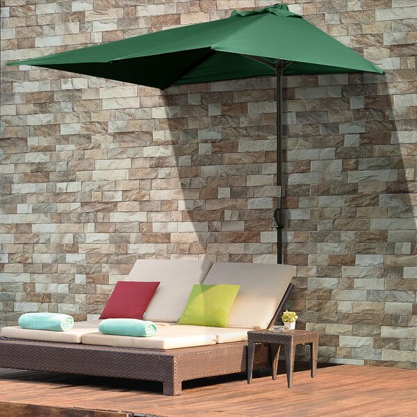 Outsunny Waterproof Semi-Circular Balcony Sunshade: Crank Handle, 2.3m Span, Verdant Green (Base Excluded) Aosom UK