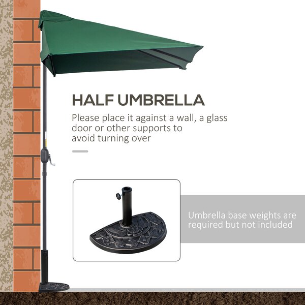 Outsunny Waterproof Semi-Circular Balcony Sunshade: Crank Handle, 2.3m Span, Verdant Green (Base Excluded) Aosom UK