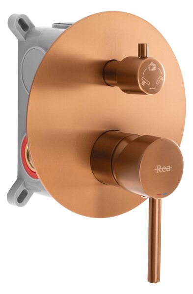 Built-in shower set Rea Lungo Copper Brush + BOX