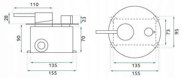 Built-in shower set Rea Lungo Copper Brush + BOX