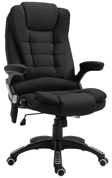 Vinsetto Massage Office Chair w/ 6 Heated Vibration Points, Executive Office Chair with Scratch Resistant Fabric, 360° Swivel Wheels, Black Aosom UK