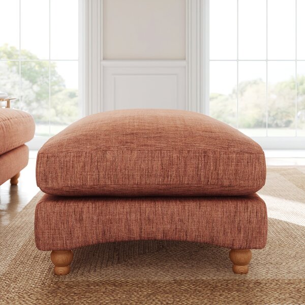 Martha Slub Faux Linen Footstool