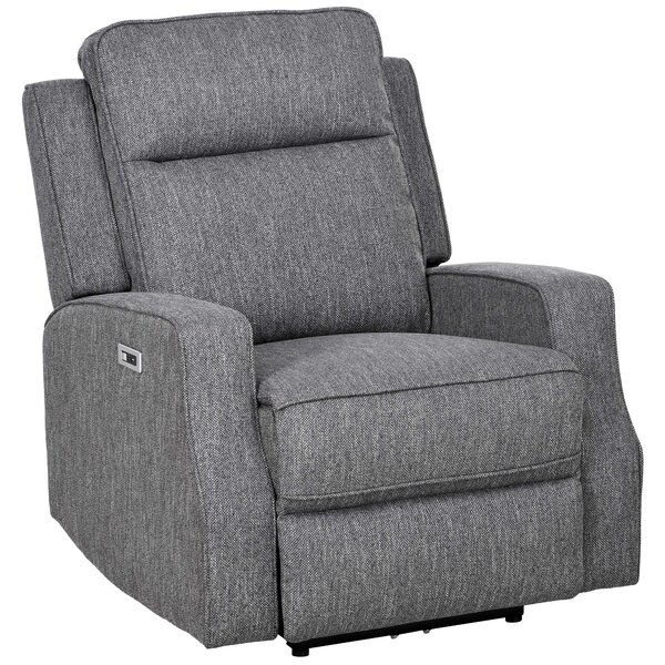 HOMCOM 150° Electric Reclining Chair, Armchair with Adjustable Leg Rest, USB Port, Charcoal Grey Aosom UK