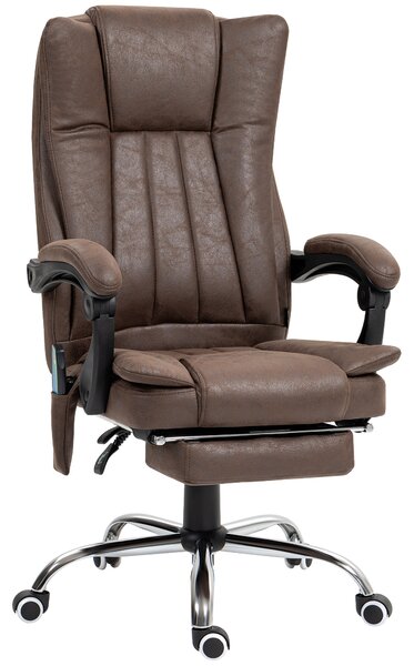 Vinsetto Heated Office Chair, Ergonomic Executive Desk Chair with Adjustable Height, Lumbar Support, Anti-Cat-Scratch, Dark Brown Aosom UK