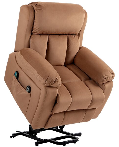 HOMCOM Power Lift Riser and Recliner Chair with Vibration Massage, Heat, Side Pocket, Brown