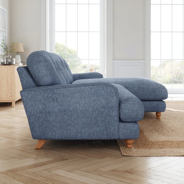 Martha Slub Faux Linen Corner Chaise Sofa