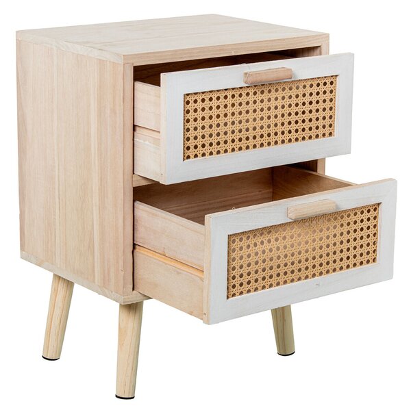 Nightstand Alexandra House Living White Brown Wood 40 x 55 x 30 cm