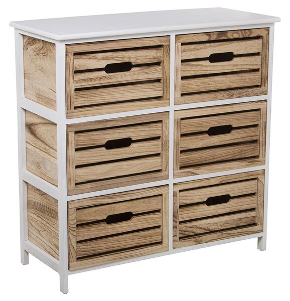 Chest of drawers Alexandra House Living White Brown Wood 80 x 80 x 35 cm