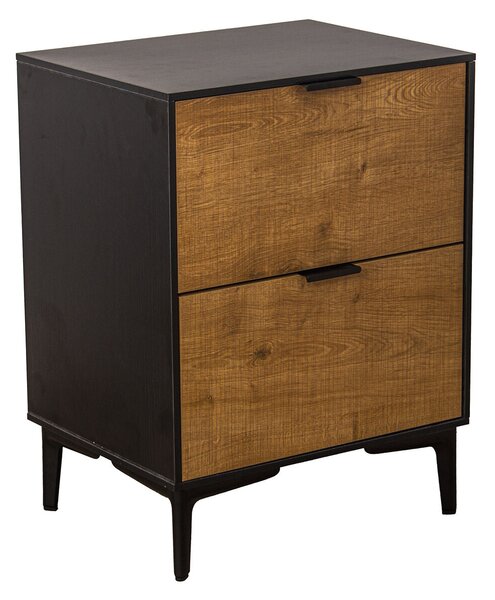 Nightstand Alexandra House Living Brown Black Metal 45 x 60 x 35 cm