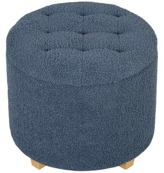 HOMCOM 31.8L Teddy Fleece Storage Ottoman - Blue