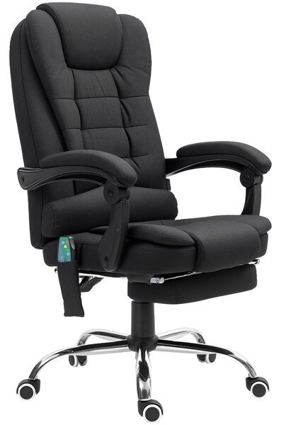 Vinsetto Heated 6 Points Vibration Massage Executive Office Chair Adjustable Swivel Ergonomic High Back Desk Chair with Footrest, Anti-Cat-Scratch, Black