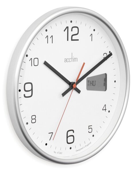 Acctim Kalendar Silver Wall Clock