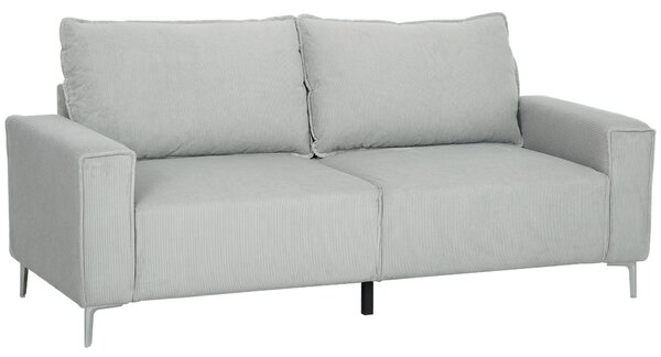 HOMCOM Three-Seater Corduroy - Light Grey