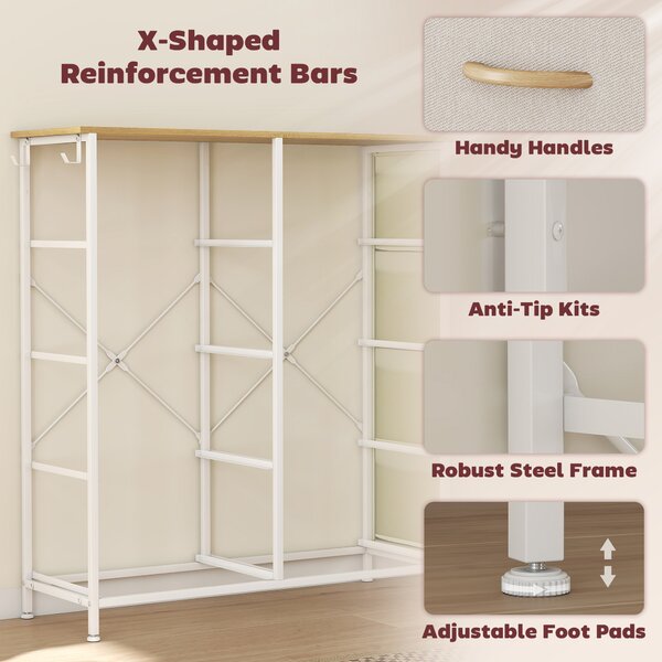 HOMCOM Chest of Eight Fabric Drawers - Beige