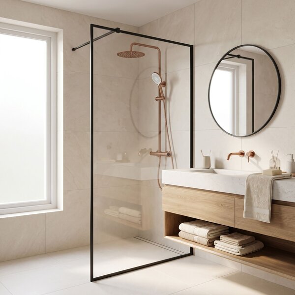 Thermostatic shower system Rea Drop Brush Copper