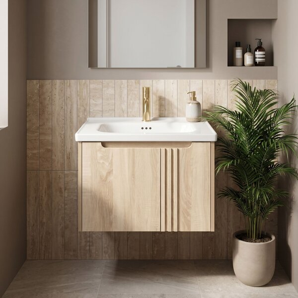 Bathroom vanity unit with sink Rea Rivo DB86-60L-3 Light 60cm