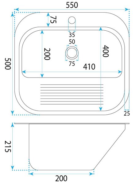 Utility sink 201 Brushed Stainless Steel