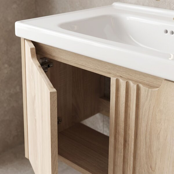 Bathroom vanity unit with sink Rea Rivo DB86-60L-3 Light 60cm