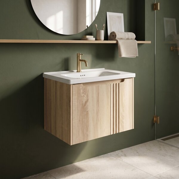 Bathroom vanity unit with sink Rea Rivo DB86-60L-3 Light 60cm