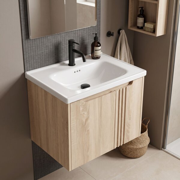Bathroom vanity unit with sink Rea Rivo DB86-60L-3 Light 60cm