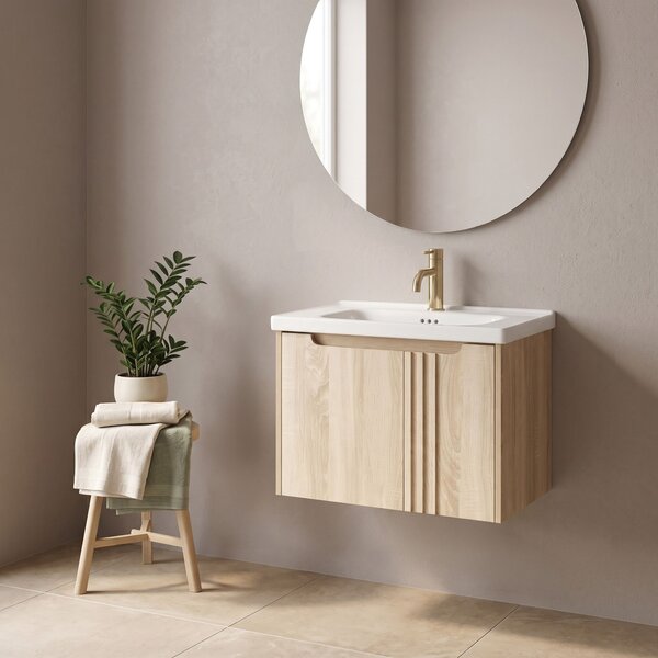 Bathroom vanity unit with sink Rea Rivo DB86-60L-3 Light 60cm