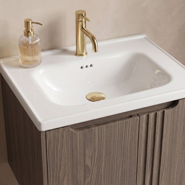 Bathroom vanity unit with sink Rea Rivo DB86-60L-1 Dark 60cm