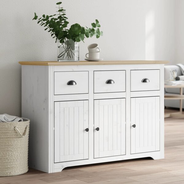 Sideboard BODO White and Brown 115x43x79.5 cm Solid Wood Pine