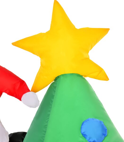 HOMCOM 1.8m Inflatable Christmas Tree, LED Lighted with Santa Claus Dog for Home Indoor Outdoor Garden Lawn Decoration Party Prop