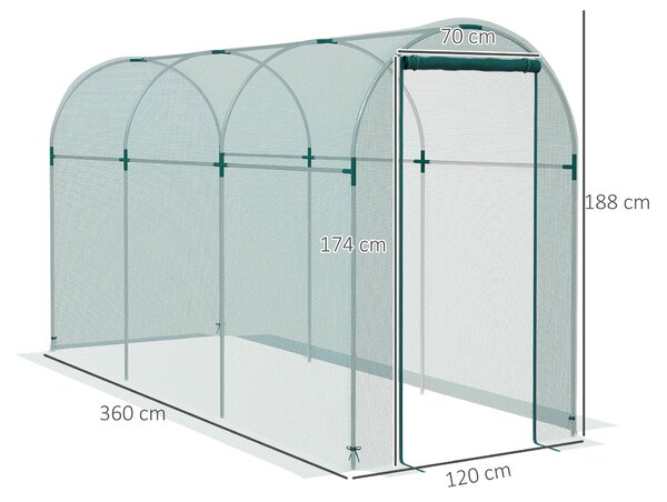 Outsunny 360 x 120cm Mini Polytunnel Greenhouse