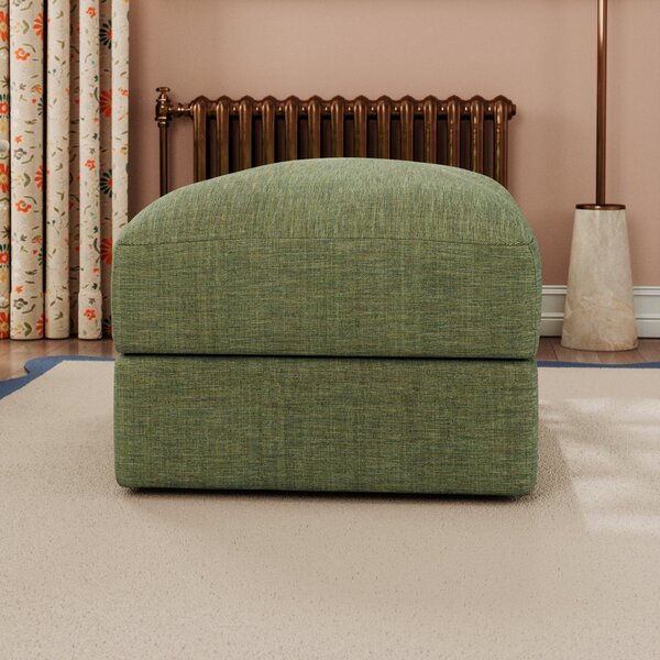 Hattie Slub Faux Linen Storage Footstool