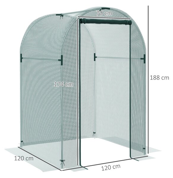 Outsunny 120 x 120cm Mini Polytunnel Greenhouse