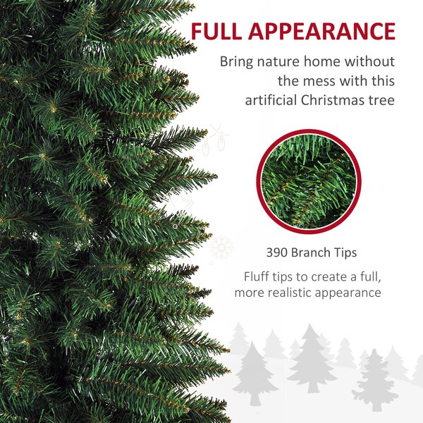 HOMCOM 2.1m Artificial Christmas Tree Pine Tree W/Plastic Stand-Green Aosom UK