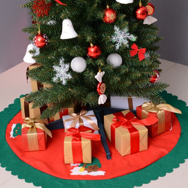 HOMCOM 2.1m Artificial Christmas Tree Pine Tree W/Plastic Stand-Green Aosom UK