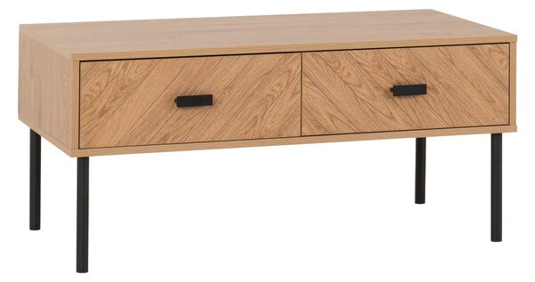 Leon 2 Drawer Coffee Table, Oak Effect