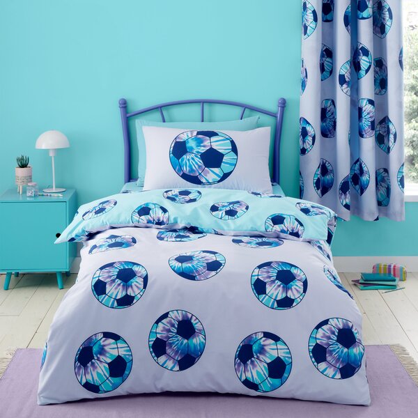 Catherine Lansfield Tie Dye Football Purple Reversible Duvet Cover and Pillowcase Set