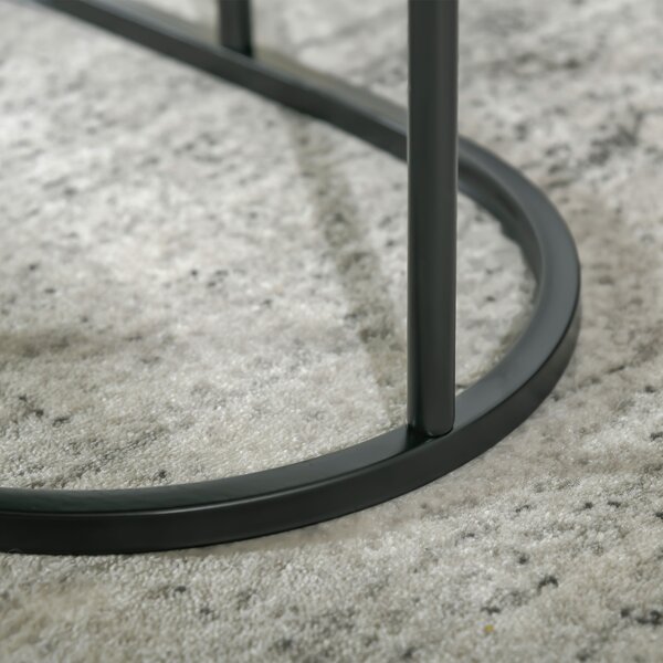 HOMCOM Marble-Effect Nest of Tables - Black/White Aosom UK