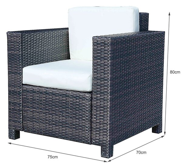 Outsunny 2 Pcs Rattan Single Armchairs-Black