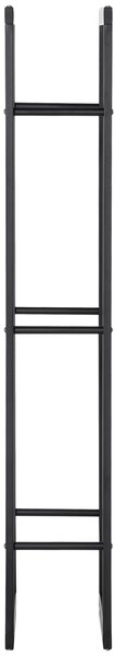 HOMCOM Metal Firewood Log Holder Tall Firewood Rack Indoor Outdoor Fireplace Wood Storage Shelf, Black, 60Wx25Dx150Hcm Aosom UK