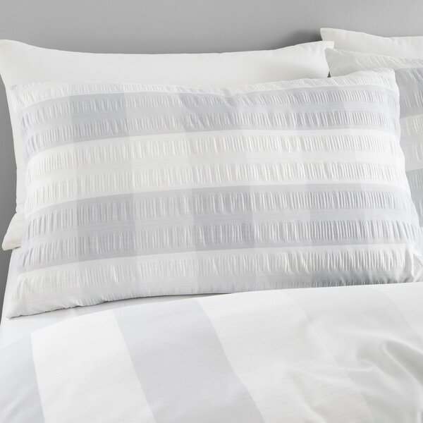 Fusion Seersucker Gingham Duvet Cover and Pillowcase Set