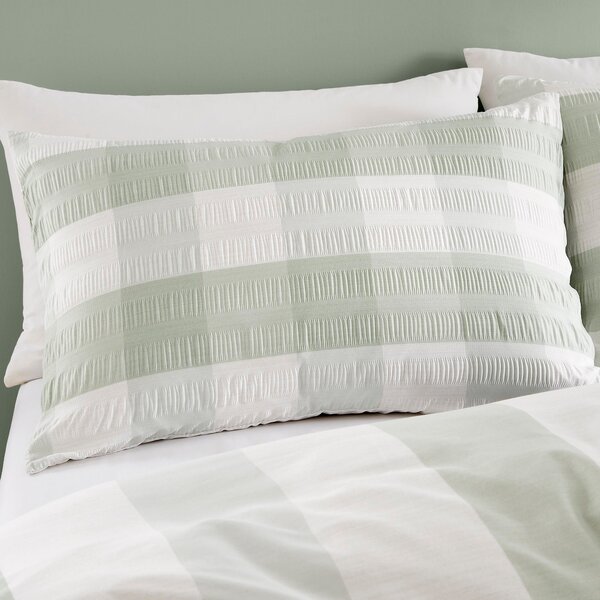 Fusion Seersucker Gingham Duvet Cover and Pillowcase Set