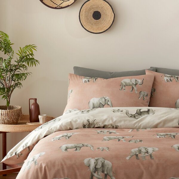 Fusion Ella Elephant Reversible Duvet Cover and Pillowcase Set