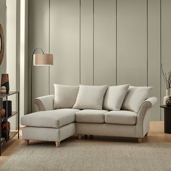 Dixie Corner Chaise Sofa, Soft Texture Fabric