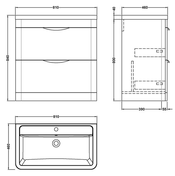 Parade Floor Standing Vanity Unit with Ceramic Basin