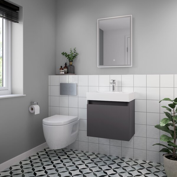 Merit 1 Door Wall Mounted Vanity Unit with Basin